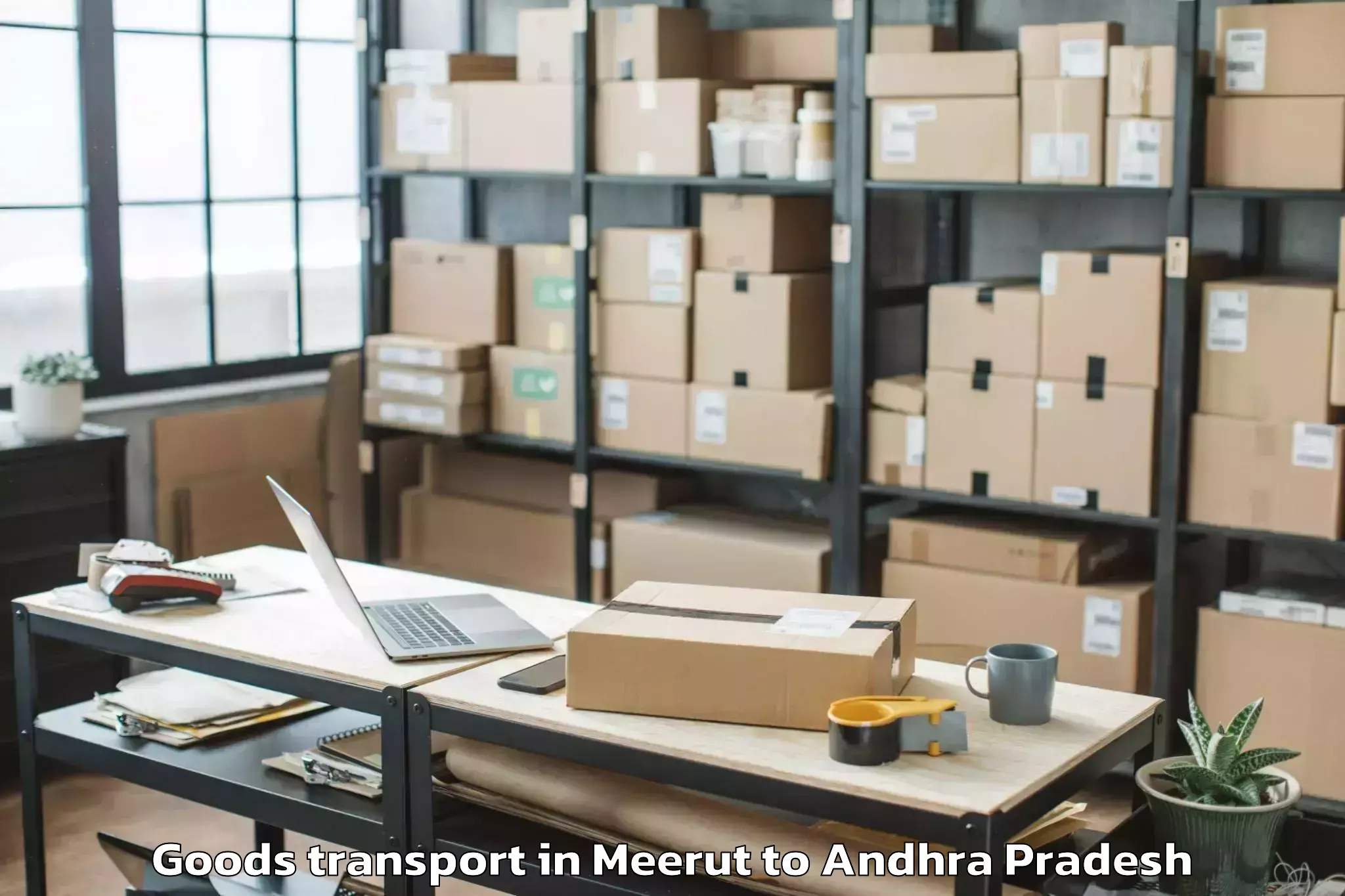 Top Meerut to Yaddanapudi Goods Transport Available